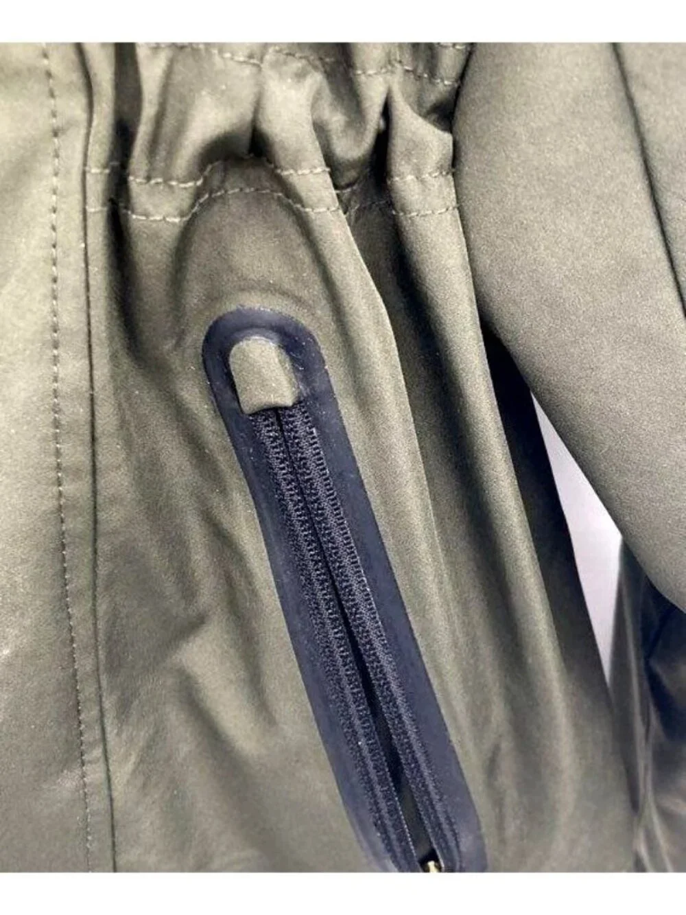 Michael Kors Womens Olive Green Hooded Jacket With Gold Zipper Accents Size M